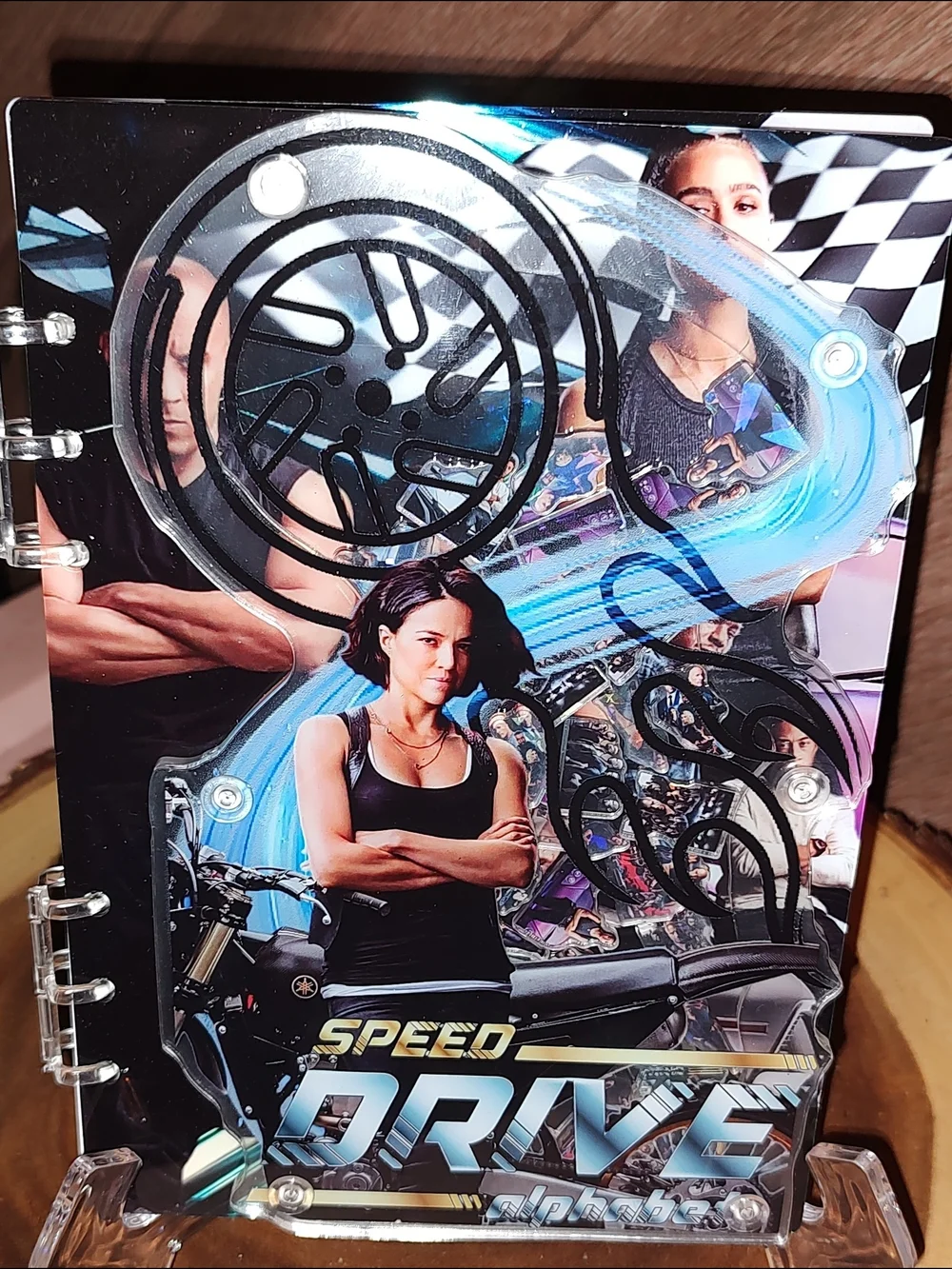 New! A6 Size Fast And Furious Acrylic Shaker Photo Notebook